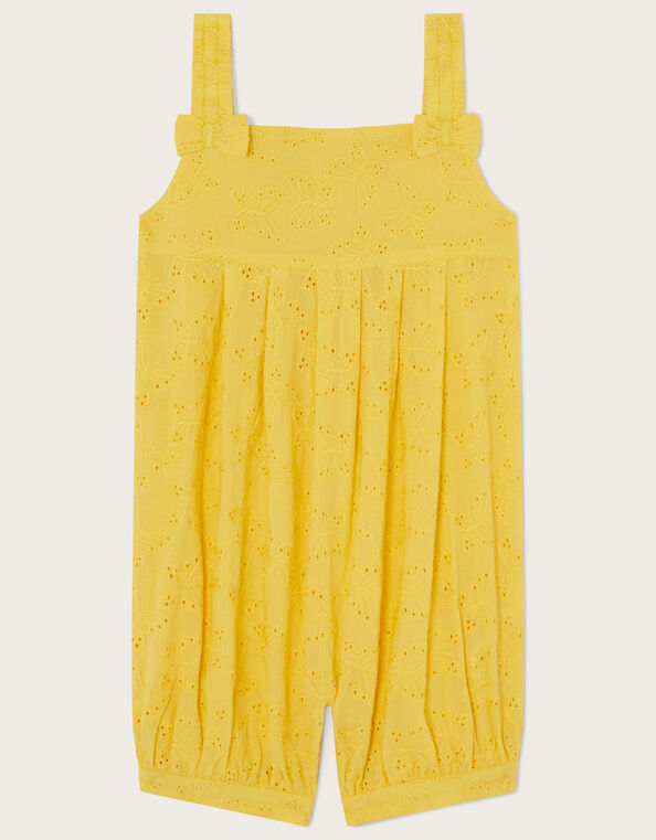 Baby Butterfly Broderie Romper, Yellow (YELLOW), large