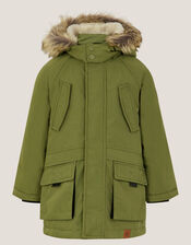 Hooded Parka Coat, Green (GREEN), large