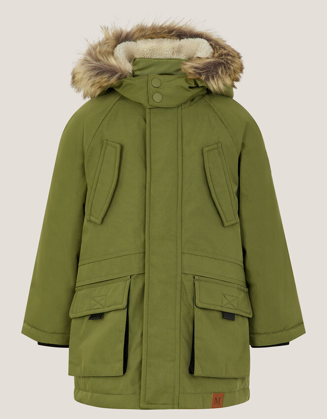 Hooded Parka Coat, Green (GREEN), large