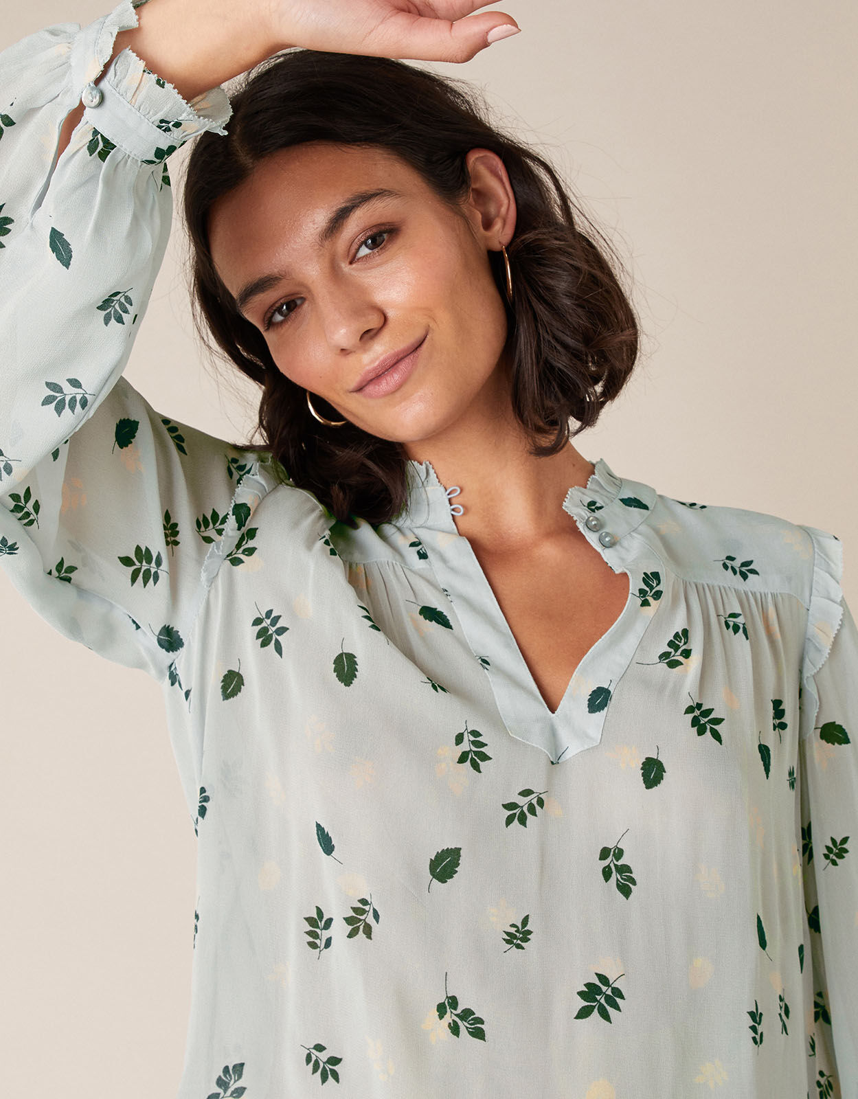 Leaf print blouse