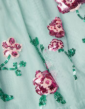 Petal Embellished Sequin Maxi Dress, Green (GREEN), large
