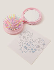 Unicorn Hair Brush & Nail Stickers Gift Set, , large
