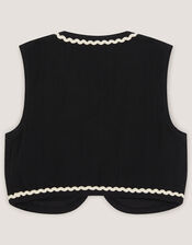 Floral Embroidered Waistcoat, Black (BLACK), large