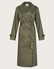 Matilda Midi Trench Coat, Green (KHAKI), large