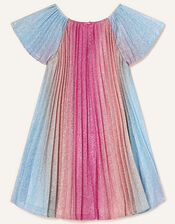 Rainbow Shimmer Pleated Dress, Multi (MULTI), large