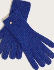 Super Soft Knit Gloves with Recycled Polyester, Blue (COBALT), large