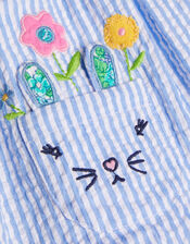 Baby Bunny Seersucker Romper and T-Shirt Set, Blue (BLUE), large