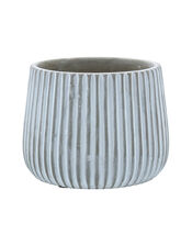 Small Ribbed Stone Pot, , large