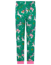XMAS Sequin Unicorn Jersey Pyjama Set, Green (GREEN), large