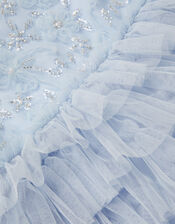 Shikha Floral Embellished Tiered Ruffle Dress, Blue (PALE BLUE), large