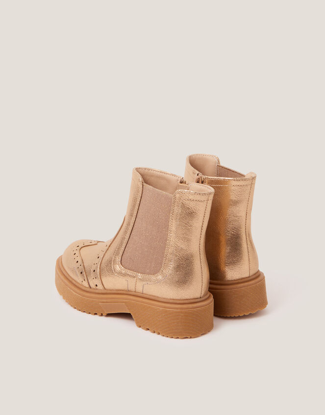 Metallic Chelsea Boots, Gold (GOLD), large