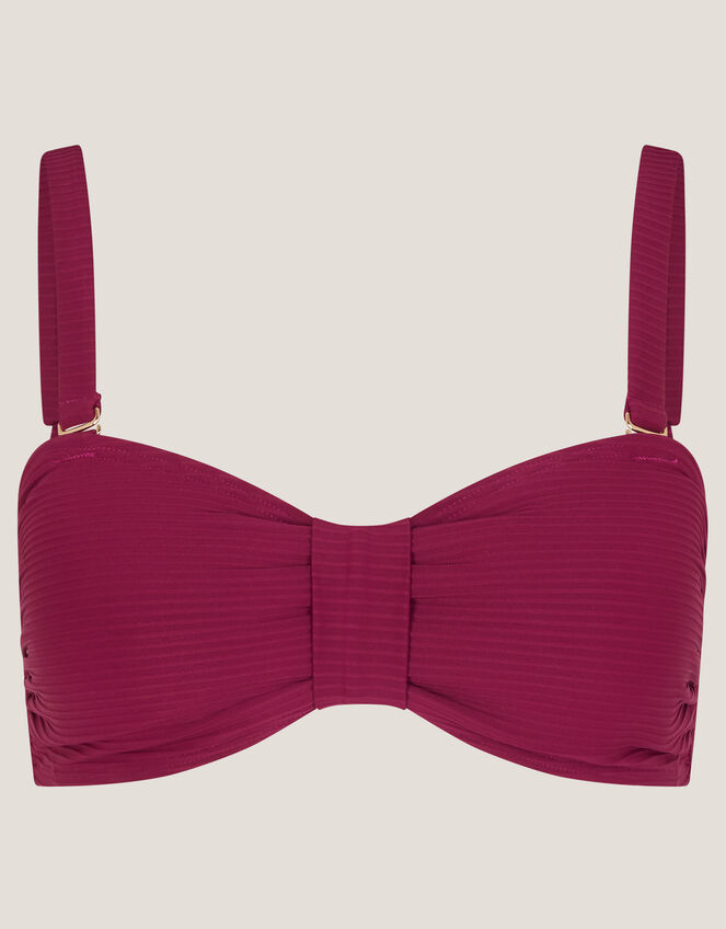 Mia Bandeau Bikini Top, Red (BURGUNDY), large