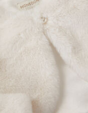 Baby Marie Faux Fur Cardigan, Ivory (IVORY), large