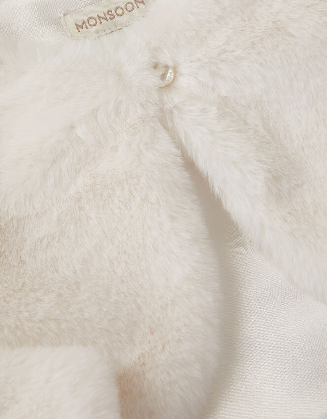 Baby Marie Faux Fur Cardigan, Ivory (IVORY), large