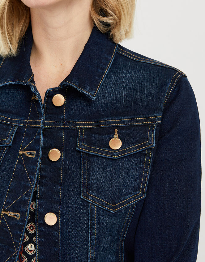 Daria Denim Jacket with Organic Cotton and Recycled Polyester, Blue (INDIGO), large