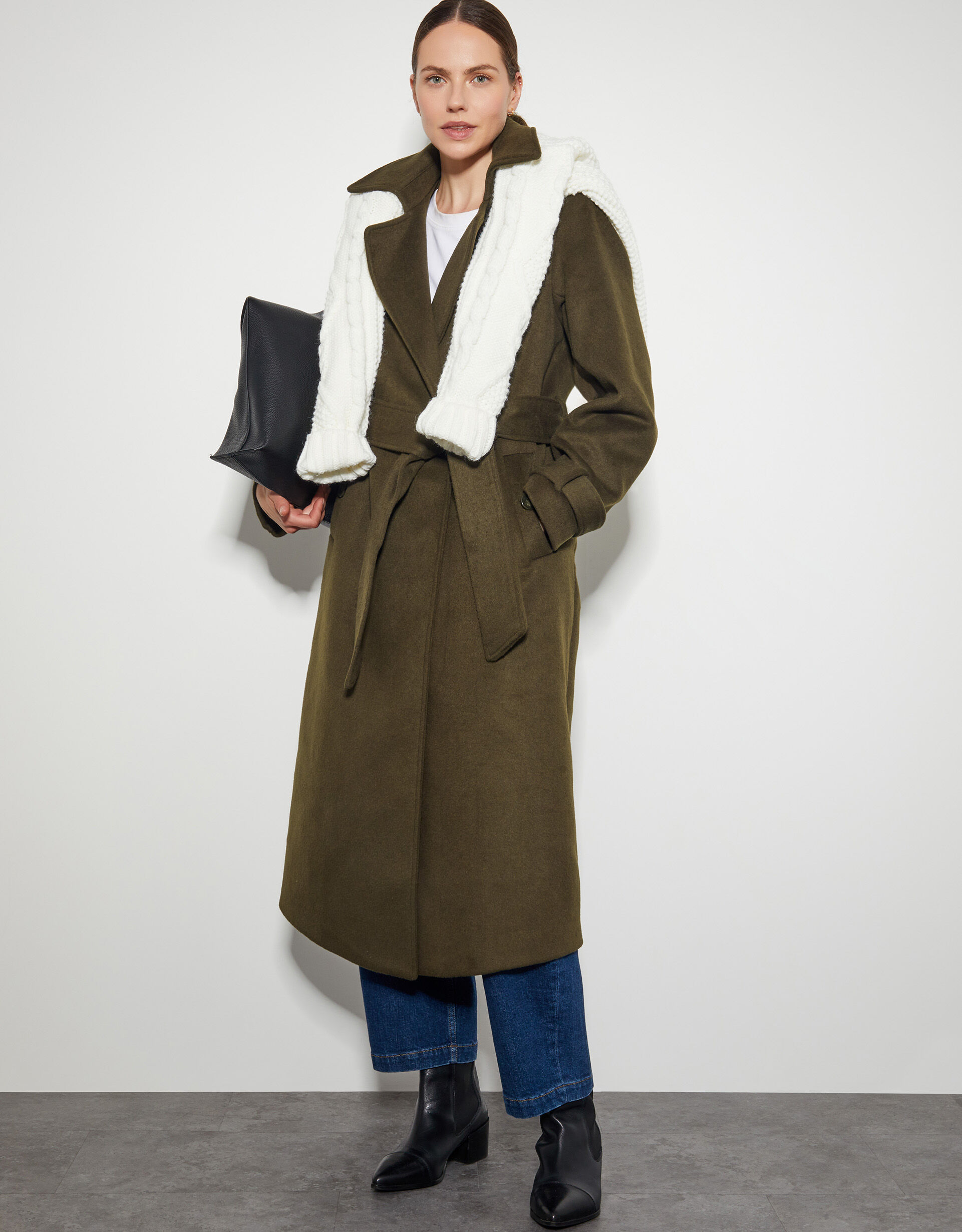 Ollie Belted Trench Coat Green | Women's Coats | Monsoon US.
