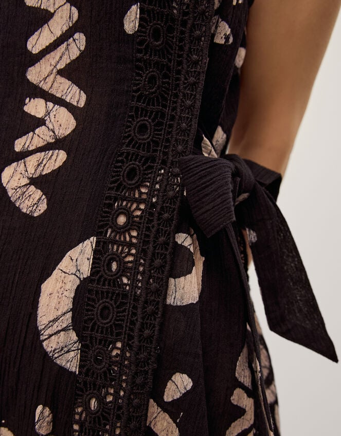 Mafalda Sun Print Lace Midi Dress, Black (BLACK), large