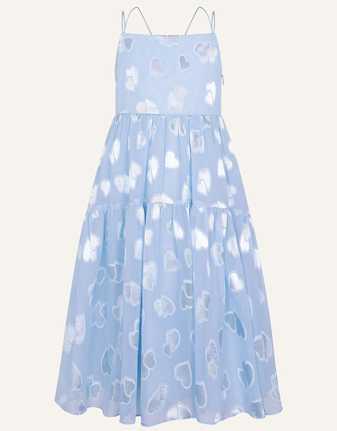 Hearts Tiered Dress, Blue (BLUE), large