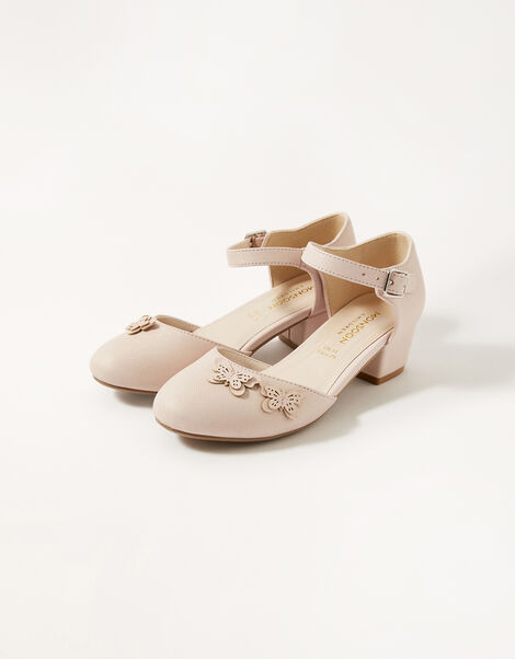 Shimmer Butterfly Two-Part Heels Pink, Pink (PALE PINK), large