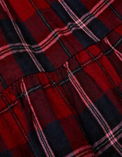 Tartan 2-in-1 Sequin Bow Sweat Dress, Red (RED), large