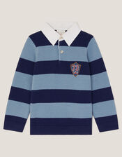 Varsity Stripe Polo Jumper, Blue (BLUE), large