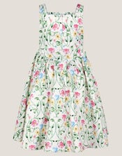 Dancer Floral Basque Party Dress, Multi (MULTI), large