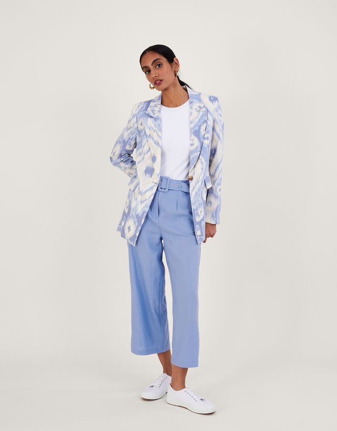 Peggy Blazer in Linen Blend, Blue (BLUE), large