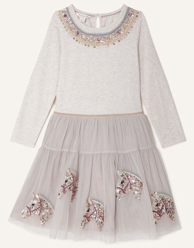 Horse Disco Dress , Camel (OATMEAL), large