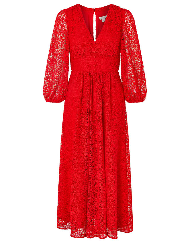 Zinnia Lace Occasion Dress, Red (RED), large