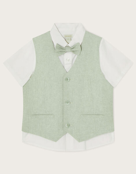 Three-Piece Waistcoat, Bow Tie and Shorts Set Green, Green (GREEN), large