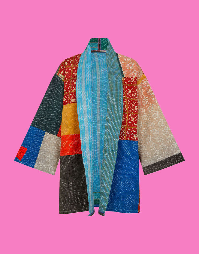 La Galeria Elefante Oversized Kantha Jacket, Multi (MULTI), large