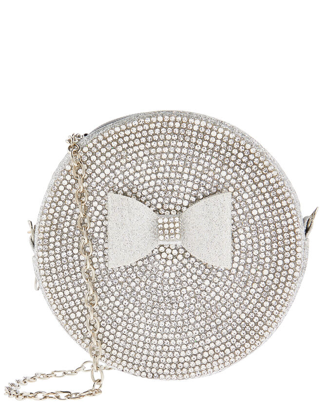 Carly Bow Sparkle Round Bag, , large