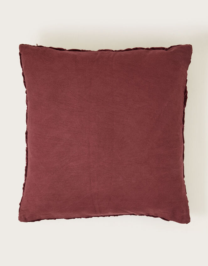 Quilted Velvet Cushion, Red (BURGUNDY), large