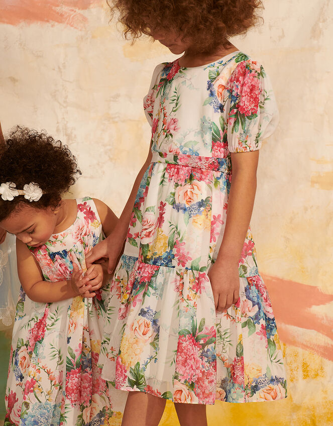 Isla Floral Print Chiffon Maxi Dress, Multi (MULTI), large