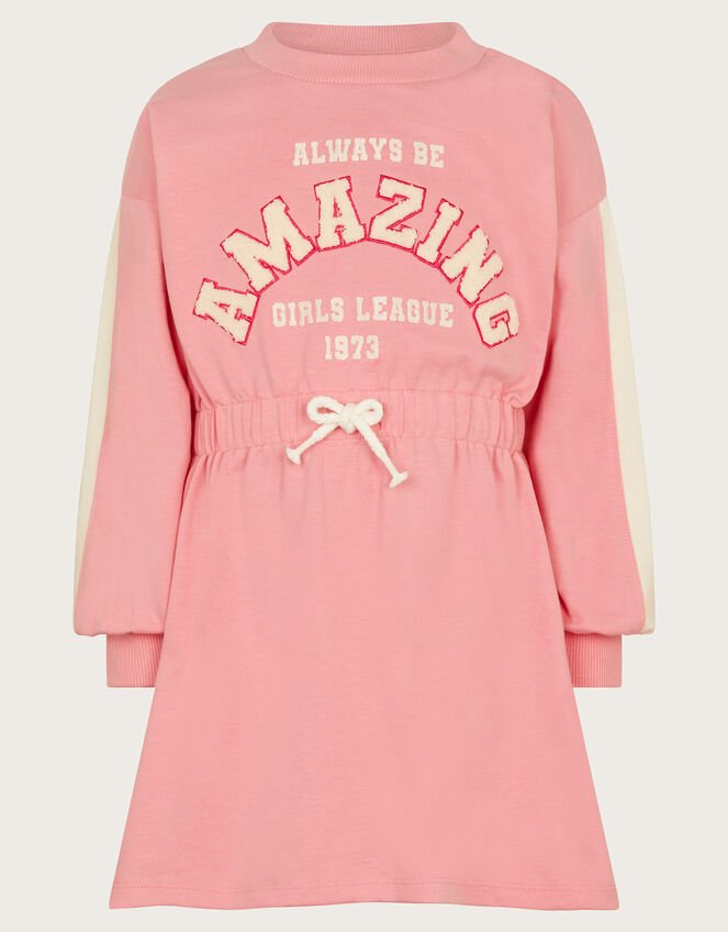Sporty Sweatshirt Dress, Pink (PINK), large