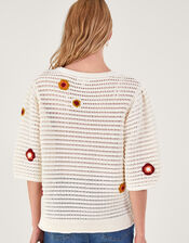 Floral Embroidered Jumper, Ivory (IVORY), large