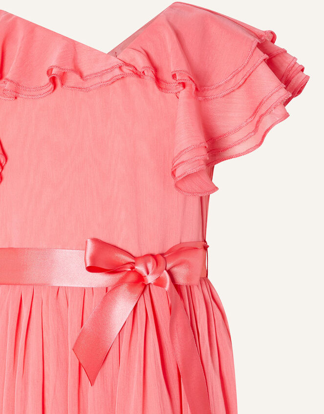 Daffodil Chiffon Dress, Orange (CORAL), large