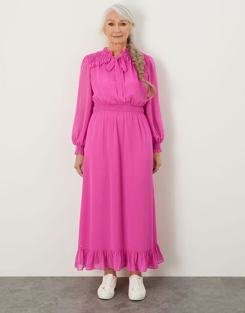 Peggy Shirred Midi Dress , Pink (PINK), large