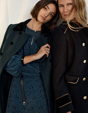 Opera Skirted Coat in Wool Blend, Green (GREEN), large