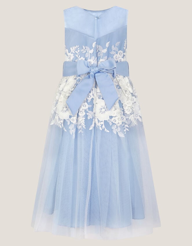 Felicity Floral Embroidered Mesh Dress, Blue (PALE BLUE), large