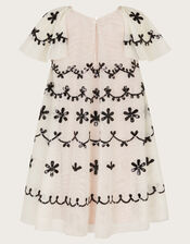 Birdie Sequin Embellished Swing Dress, Ivory (IVORY), large