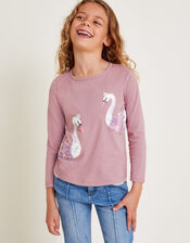 Swan Lake Long Sleeve Top, Purple (PURPLE), large