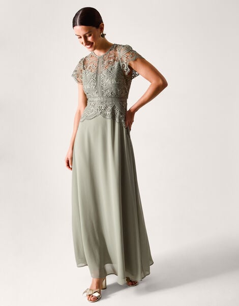 Monica Lace Bridesmaid Dress, Green (PALE GREEN), large