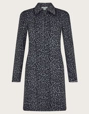 Abi Leopard Print Jacquard Dress, Black (BLACK), large