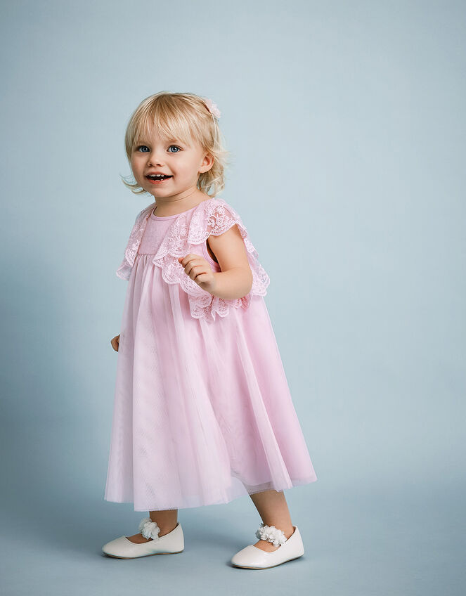 Baby Charlotte Frill Dress, Pink (PINK), large