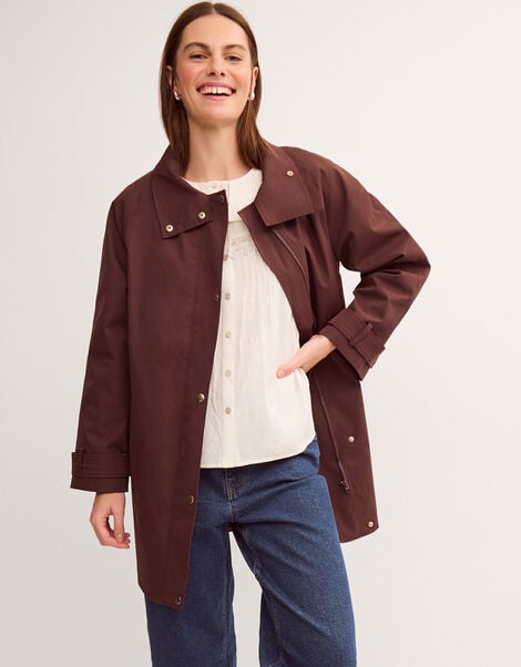 Simone Waterproof Rain Jacket, Brown (CHOCOLATE), large
