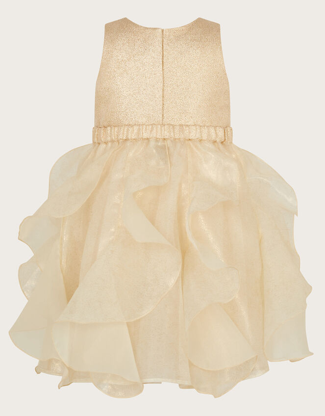 Baby 2-in-1 Detachable Ruffle Skirt Dress, Gold (GOLD), large