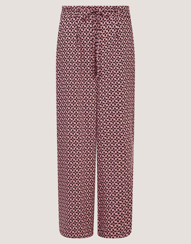 Netta Floral Print Wide Leg Trousers, Pink (PINK), large