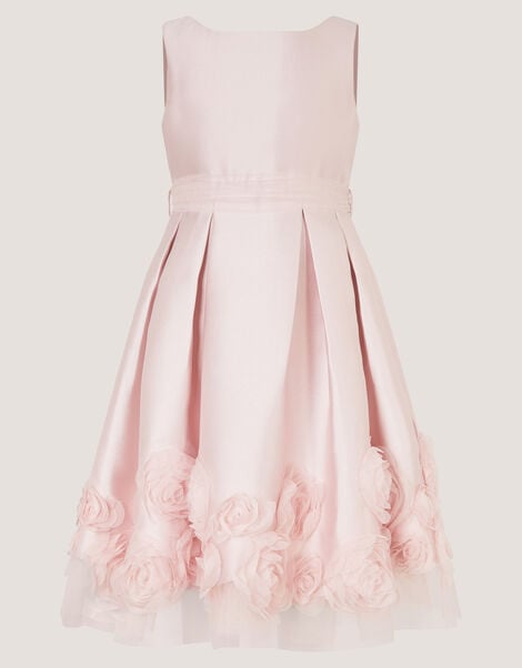Appliqu&eacute; Rose Party Dress, Pink (DUSKY PINK), large