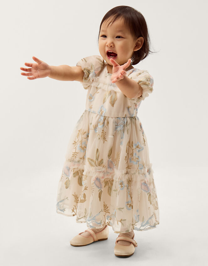 Baby Azalea Embroidered Ruffle Dress, Multi (MULTI), large